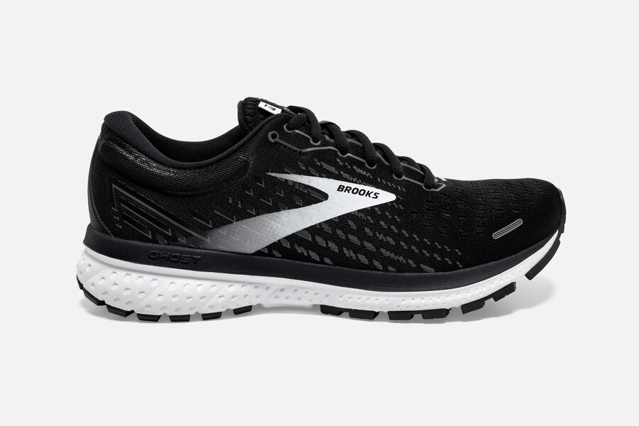 Brooks Ghost 13 Road Running Shoes - Womens - Black/White - YD5729384